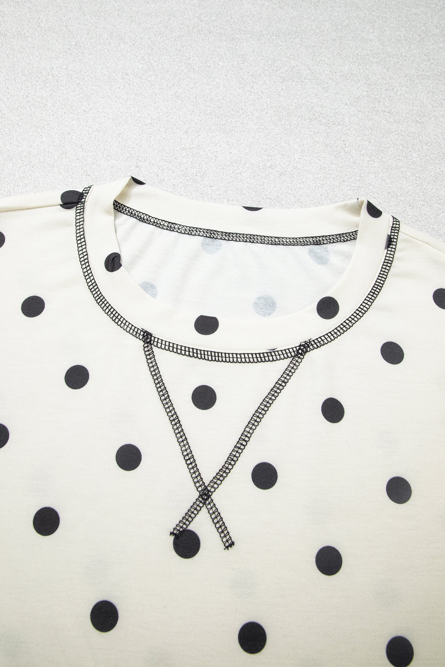 Polka Dot 3/4 Sleeve Top & Elastic Waist Pants Set