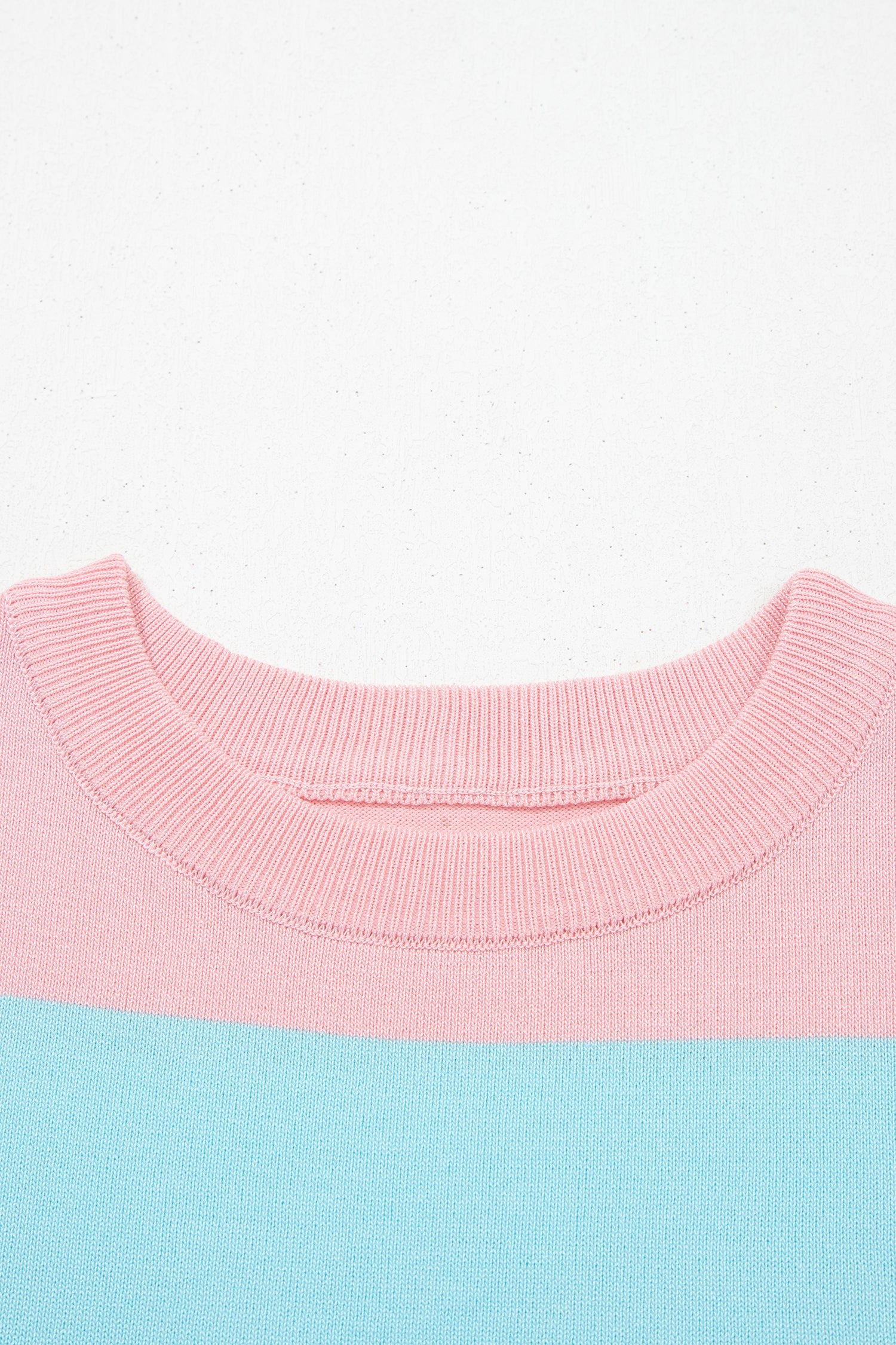 Stripe Colorblock Knitted Short Sleeve T-Shirt