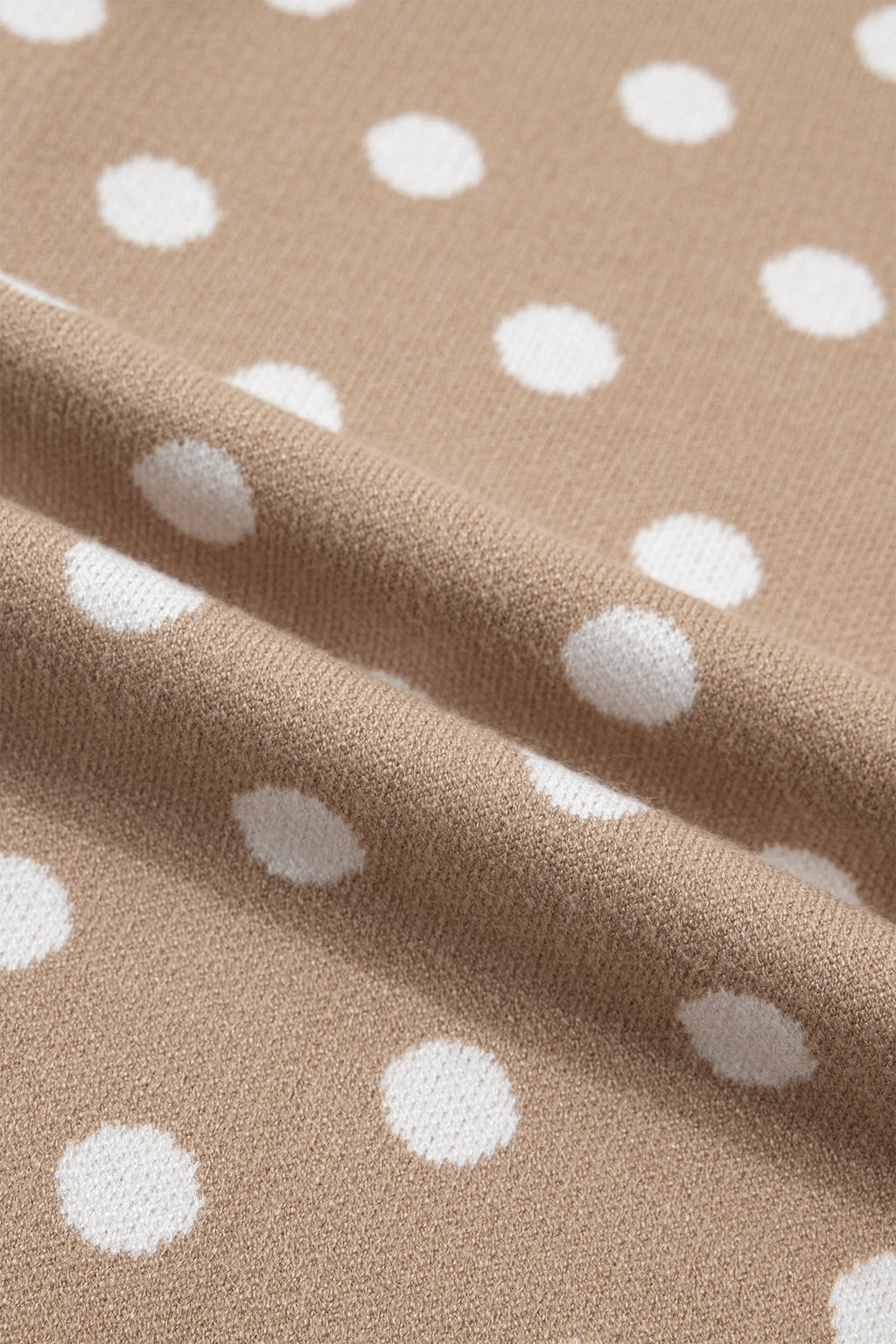 Polka Dot Short Sleeve Buttoned Sweater Cardigan