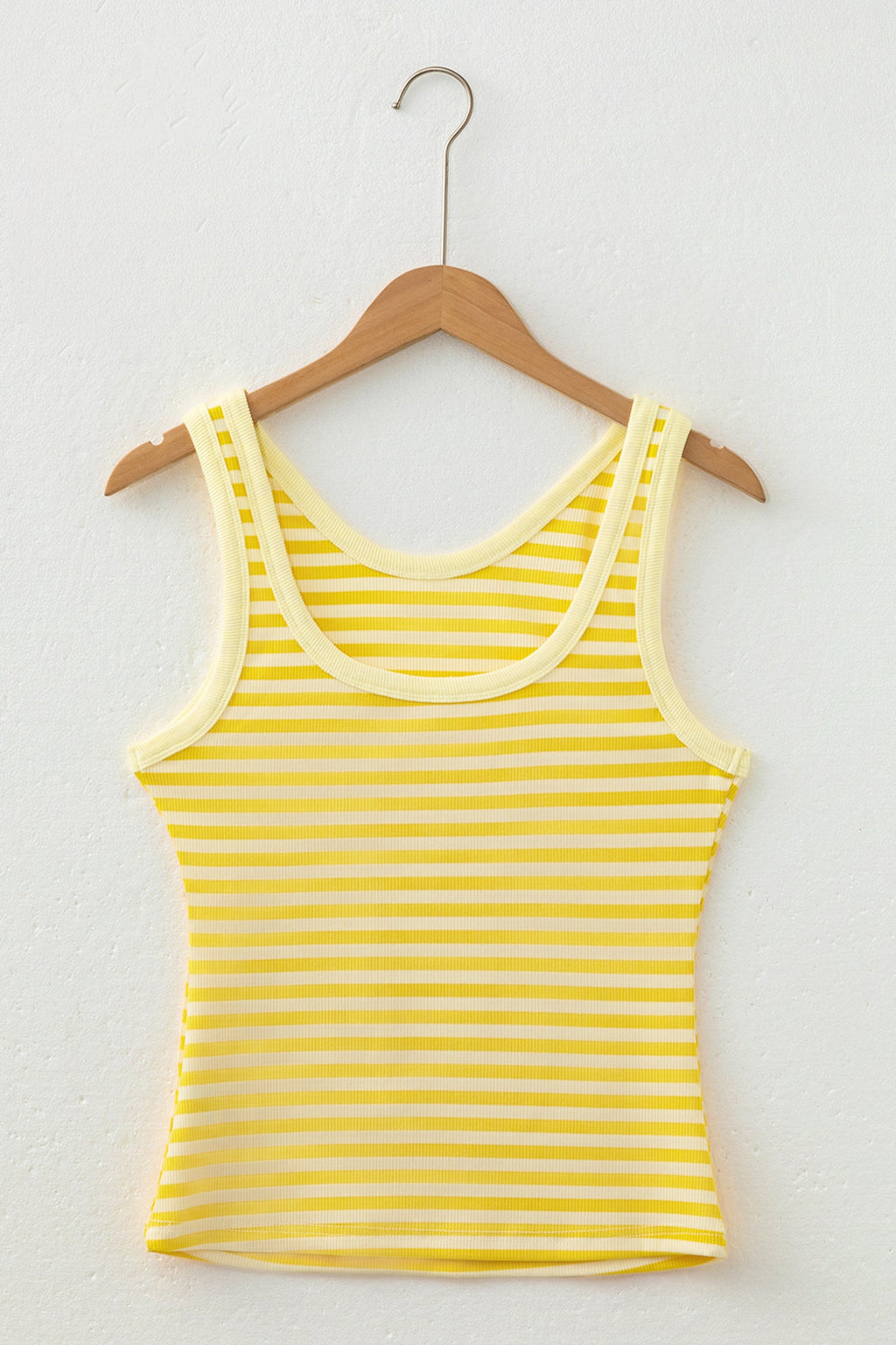 Stripe Ribbed Knit Sleeveless Tank Top