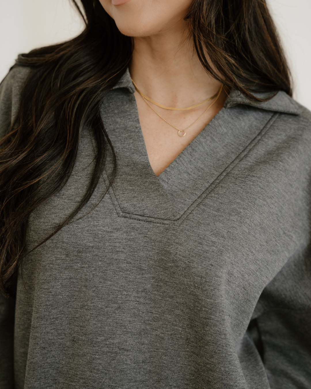 Sylvie Collared V Neck Pullover Sweatshirt Sweatpants Set
