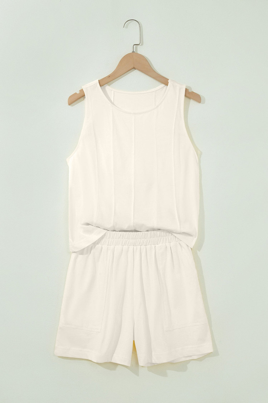Stitched Detail Loose Tank & Shorts Set