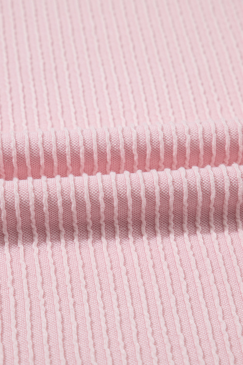 Colorblock Corded Knit Crew Neck Tee