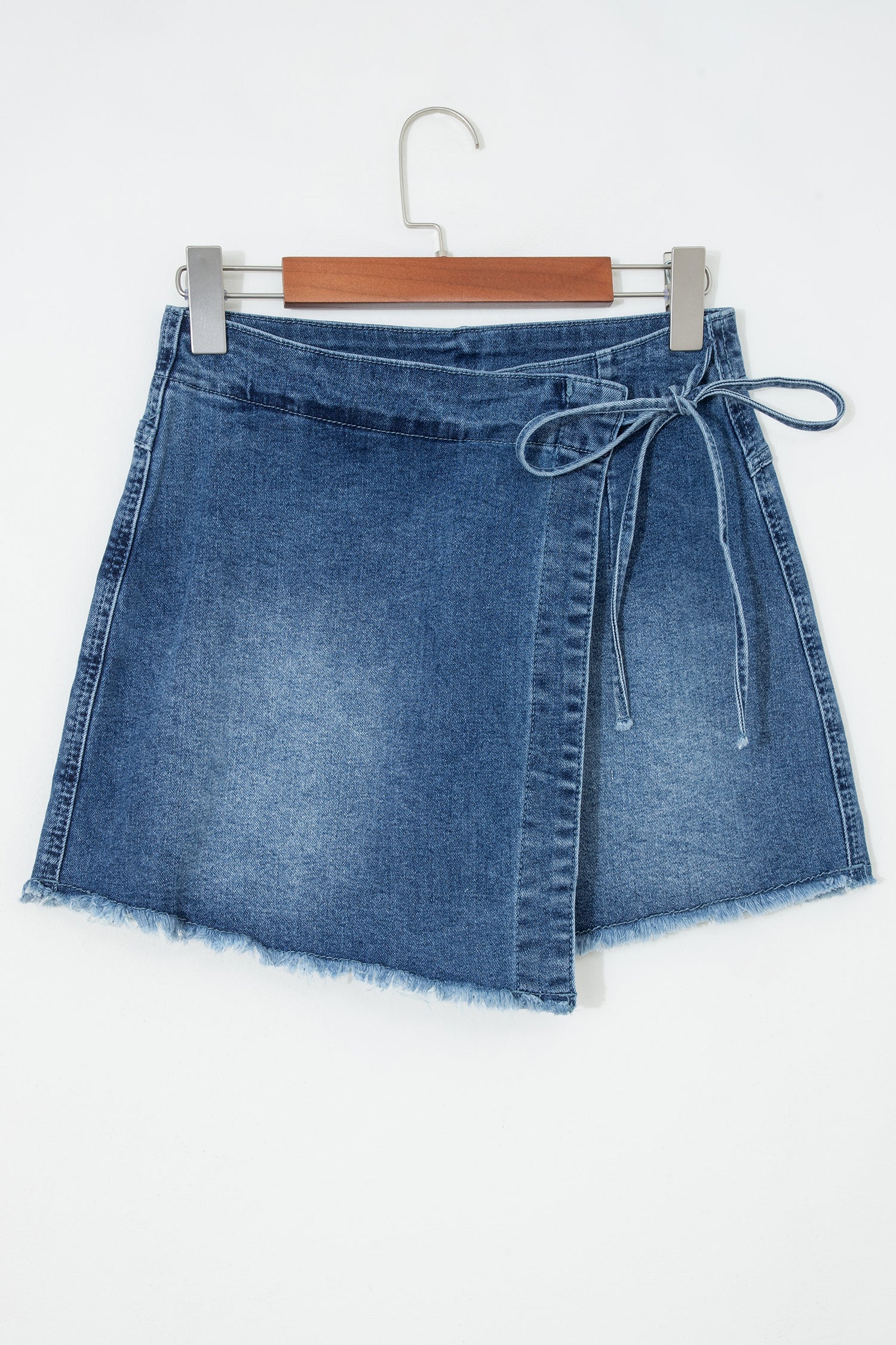 Denim Wrapped Tie Waist Skort
