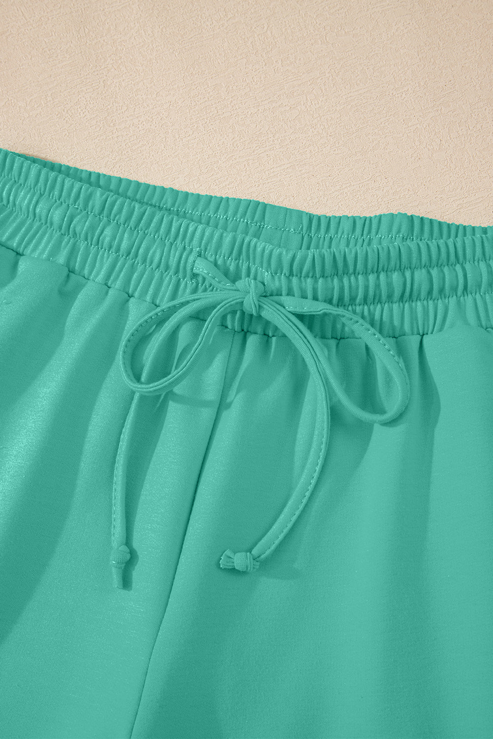 Solid Loose V-Neck Tee & Drawstring Shorts Set