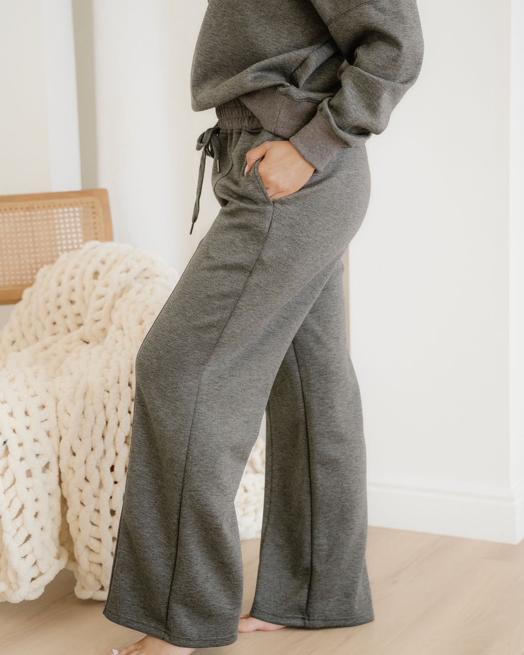 Sylvie Collared V Neck Pullover Sweatshirt Sweatpants Set
