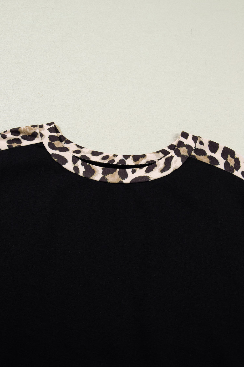 Plus Size Leopard Patchwork Shift T-Shirt Dress