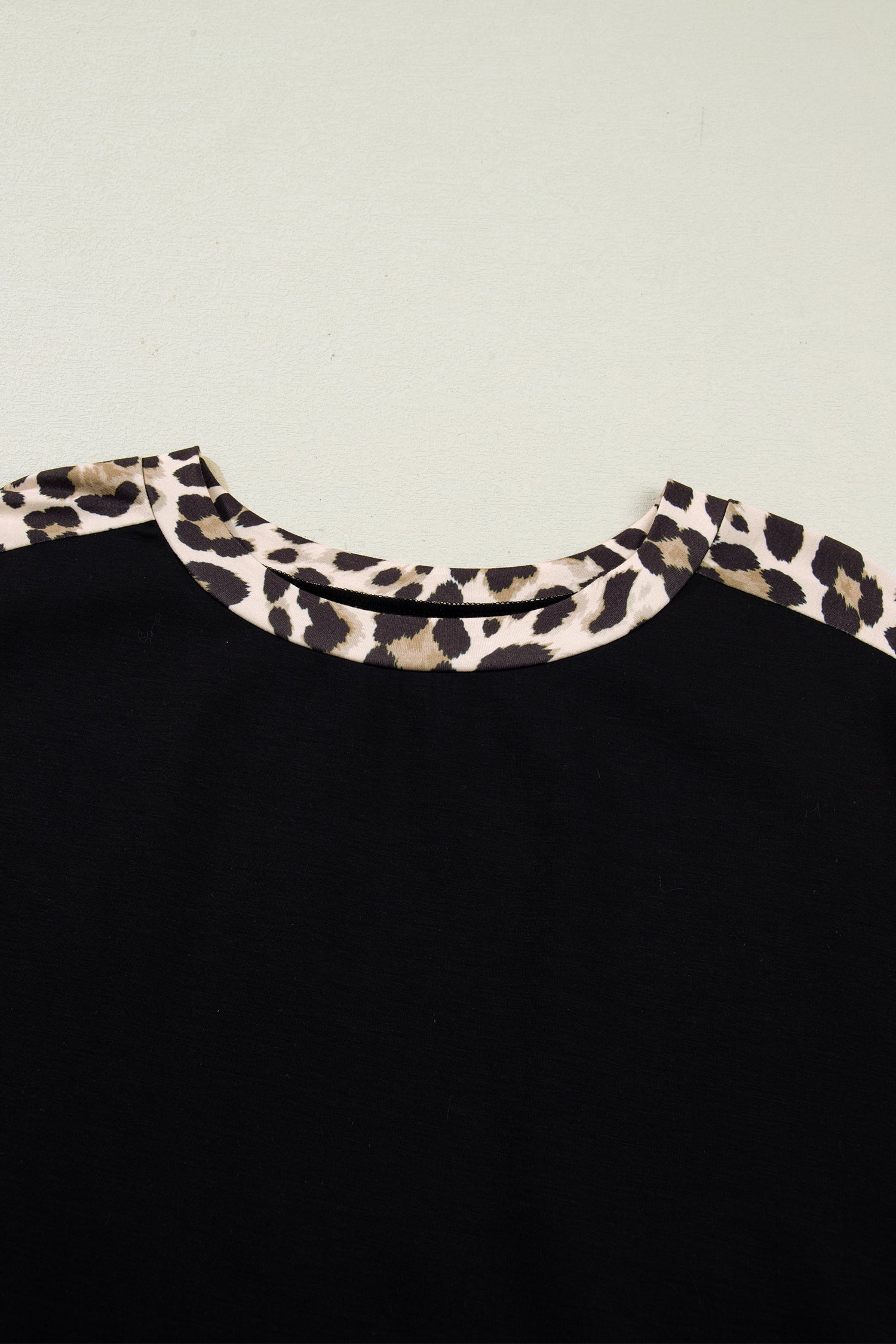 Plus Size Leopard Patchwork Shift T-Shirt Dress