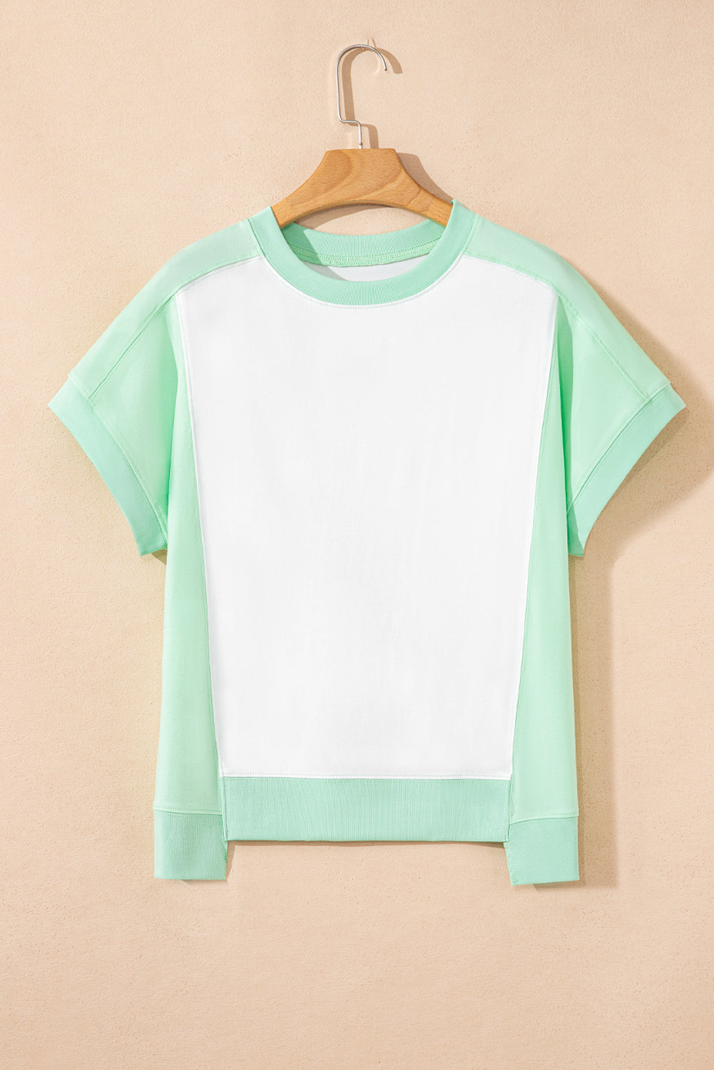 Colorblock Exposed Seam Crew Neck T-Shirt