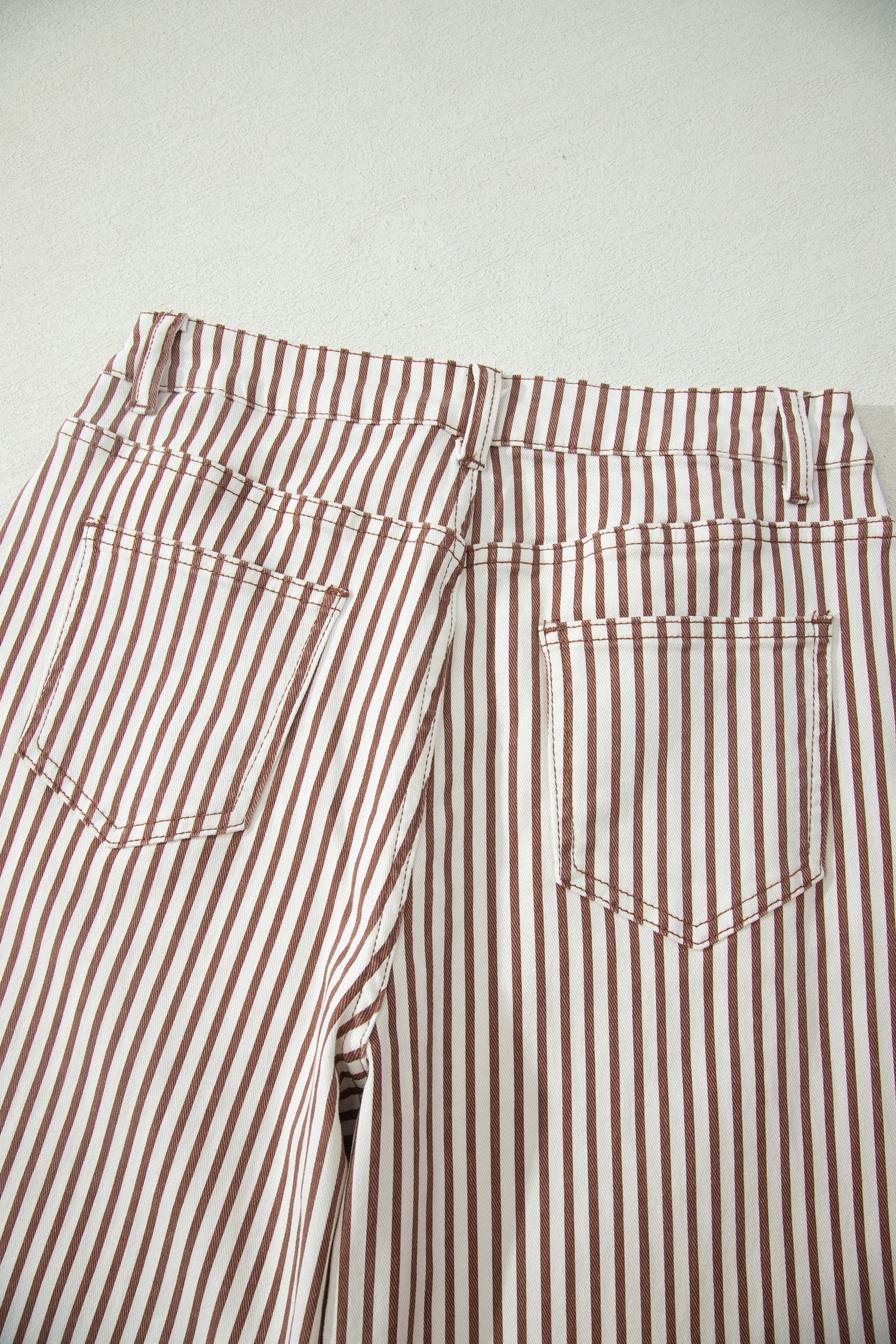 Stripe Denim High Waist Barrel Leg Jeans