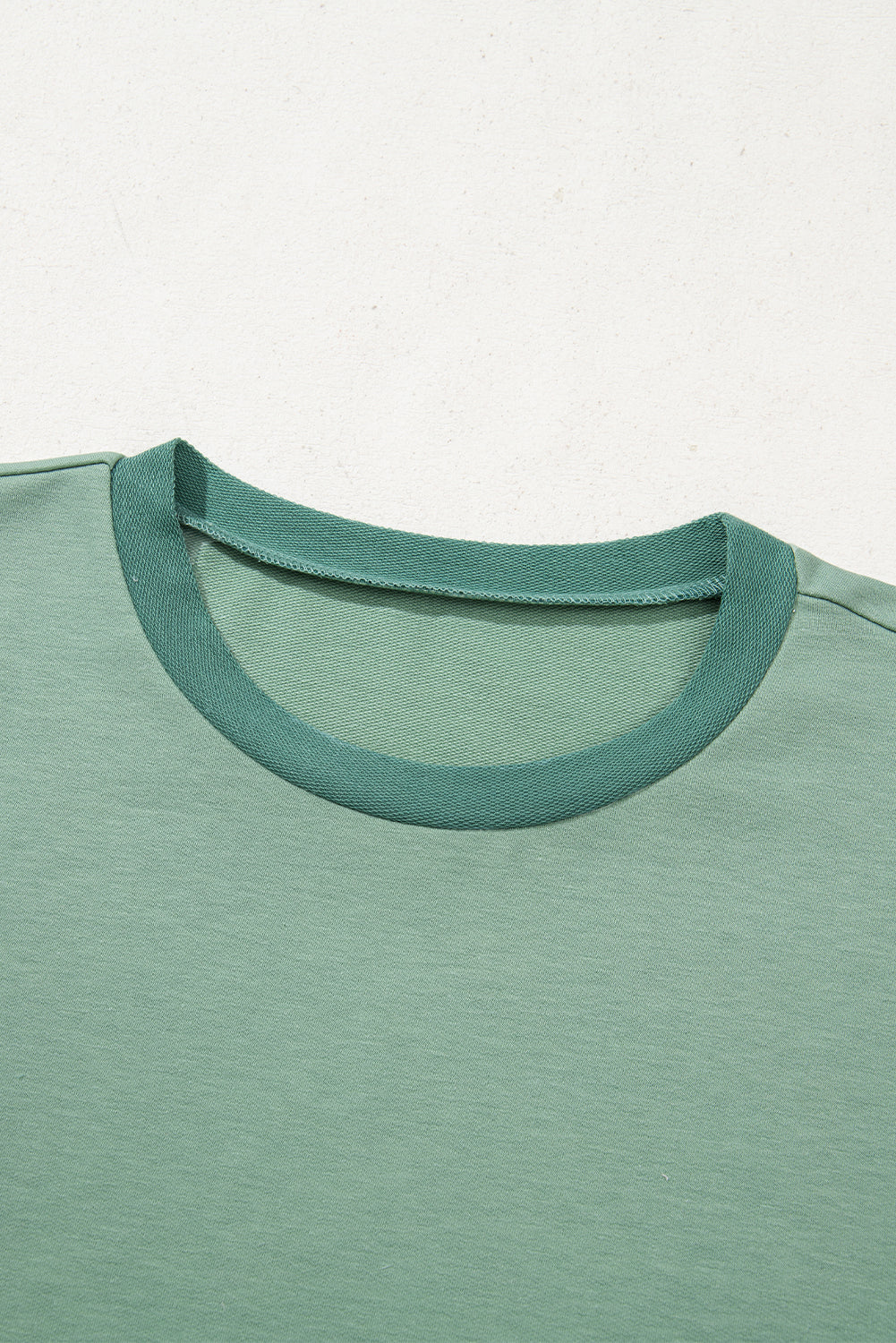 Colorblock 3/4 Sleeve Raw Seam High-Low Top