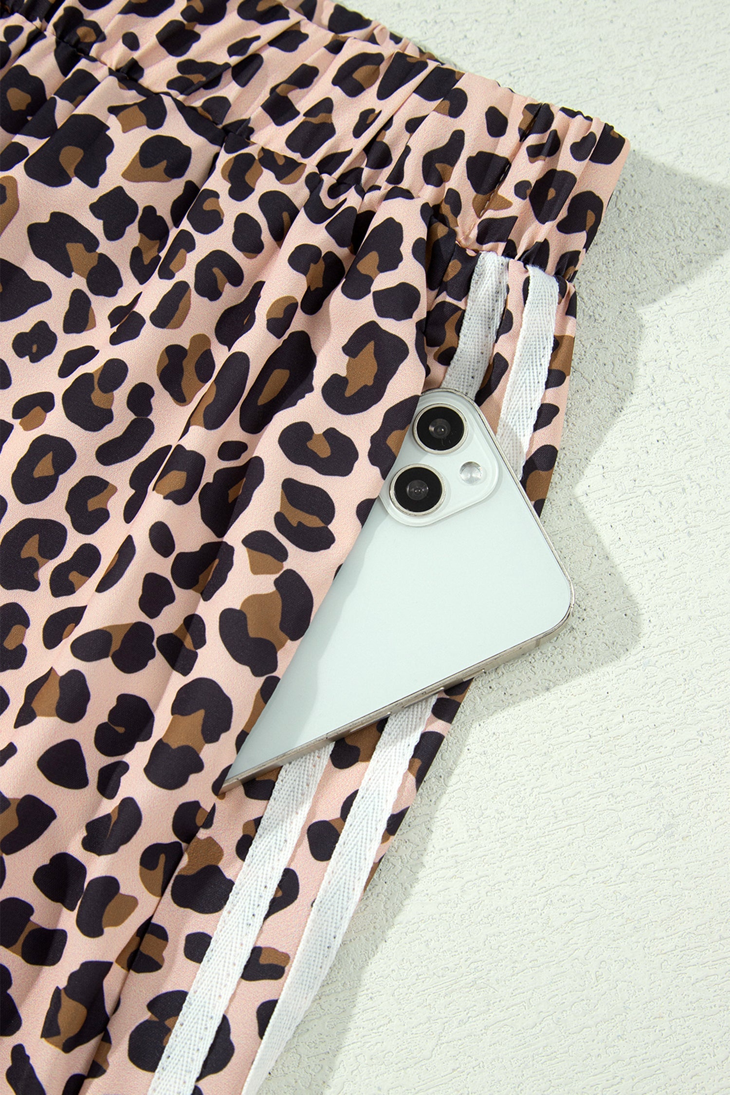 Leopard Side Stripe Wide Leg Pants