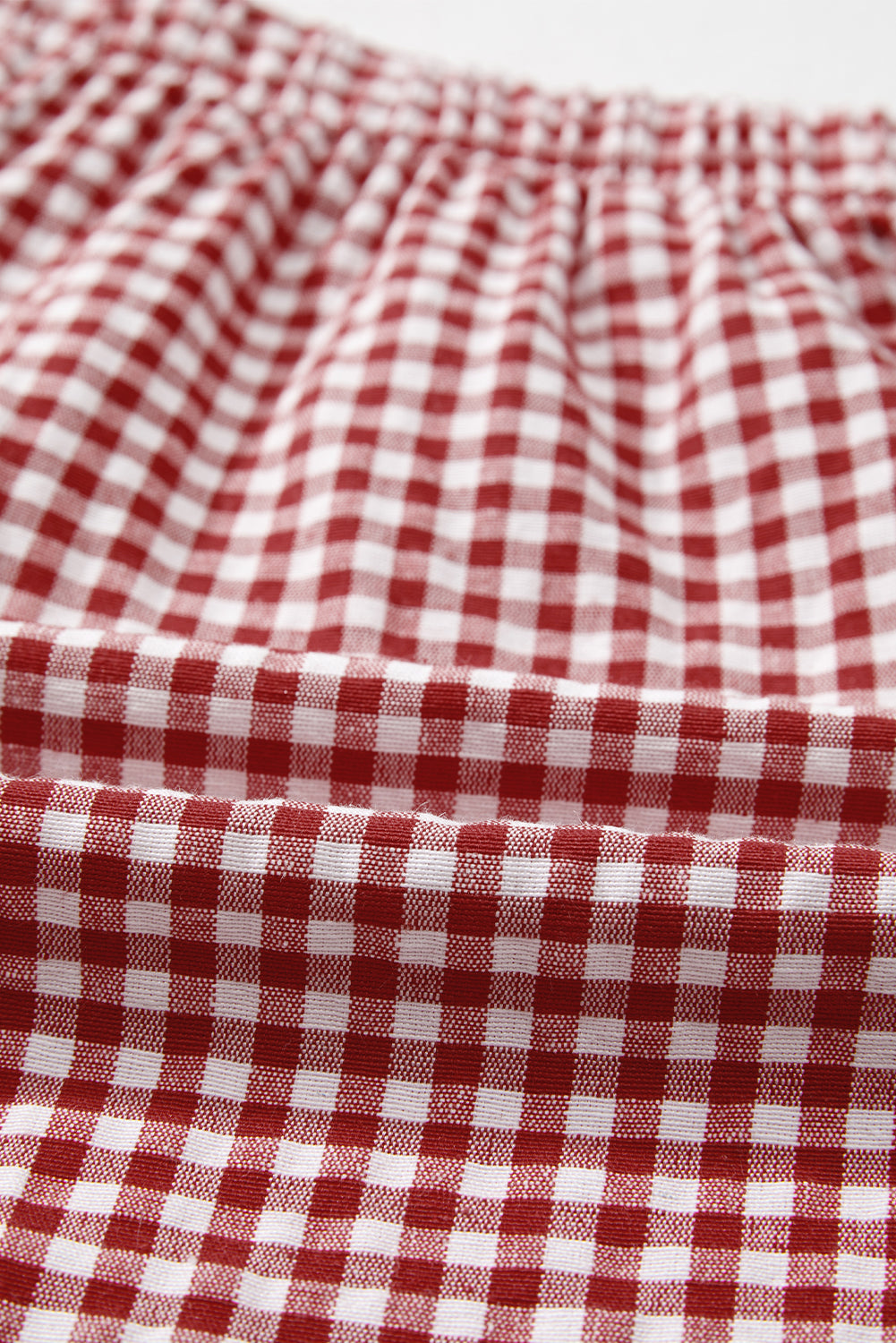 Gingham Plaid High Elastic Waist Shorts