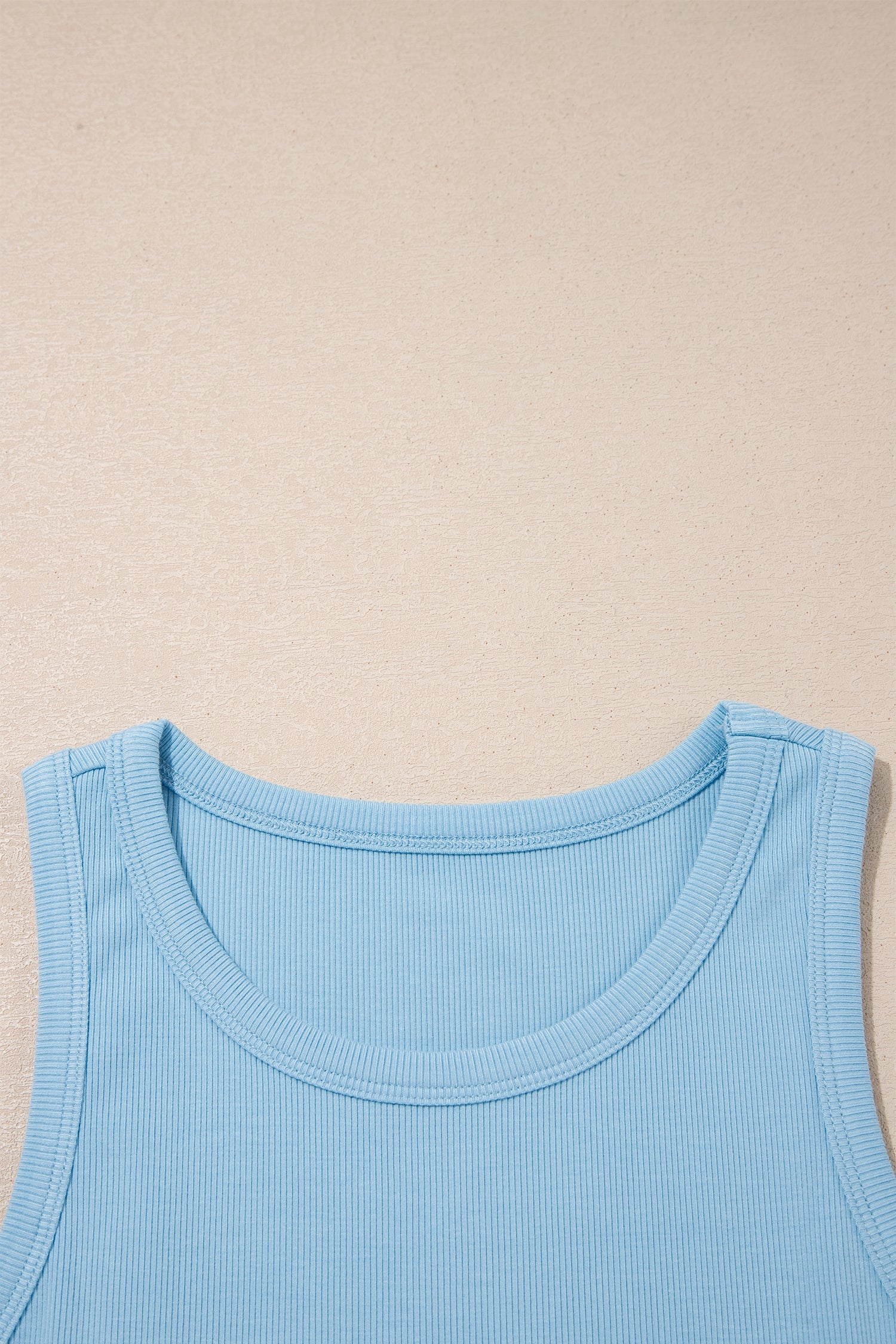 Solid Ribbed Tank & Wide Leg Shorts Set