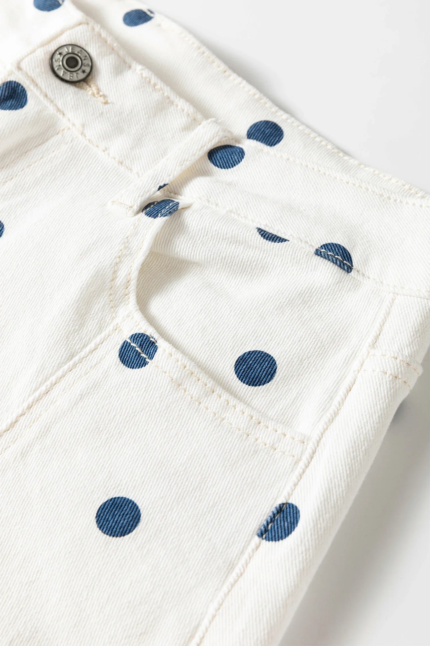 Polka Dot Tailored Seam Ankle Length Jeans