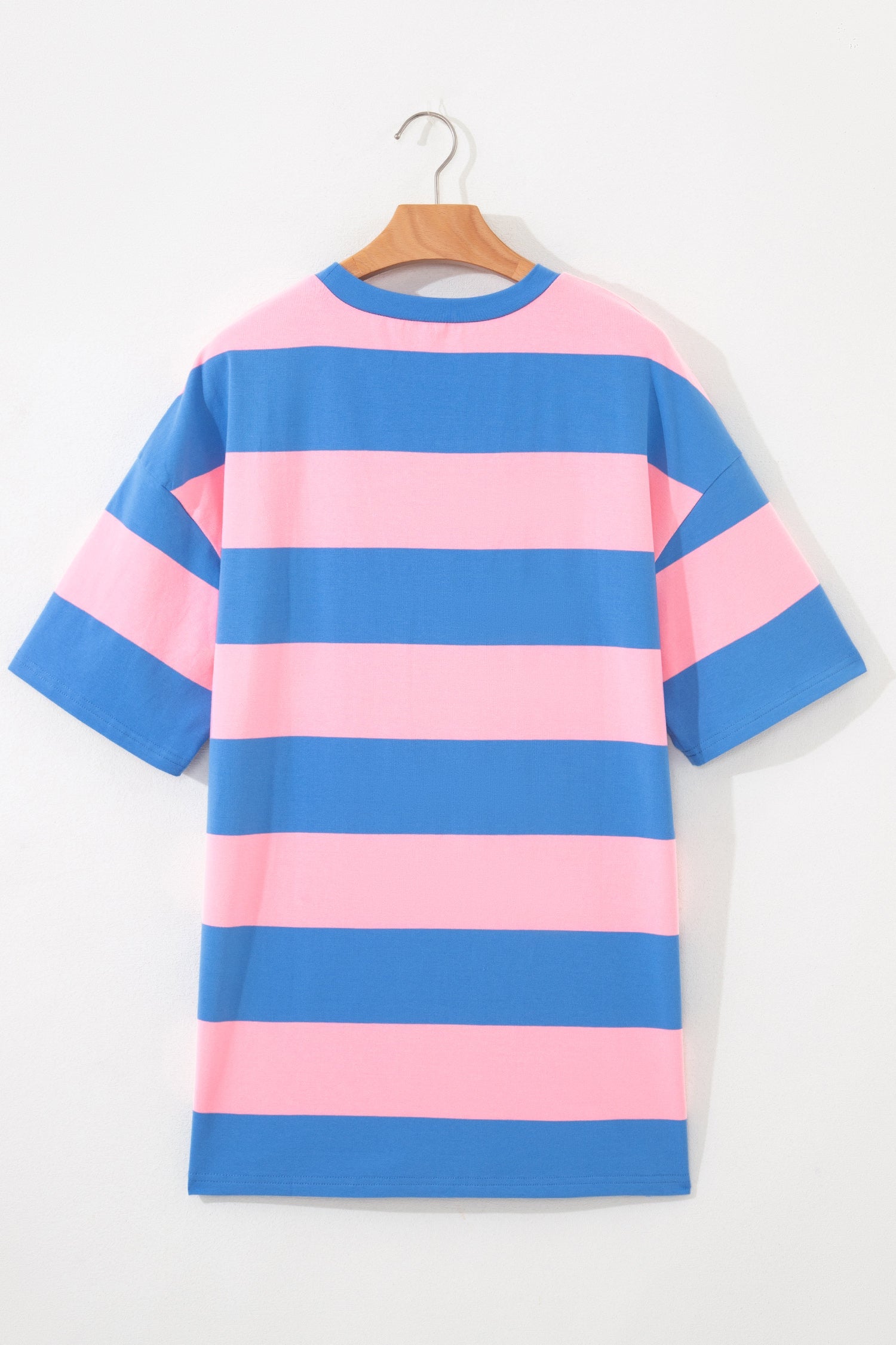 Stripe Colorblock Short Sleeve Oversize Tunic Tee