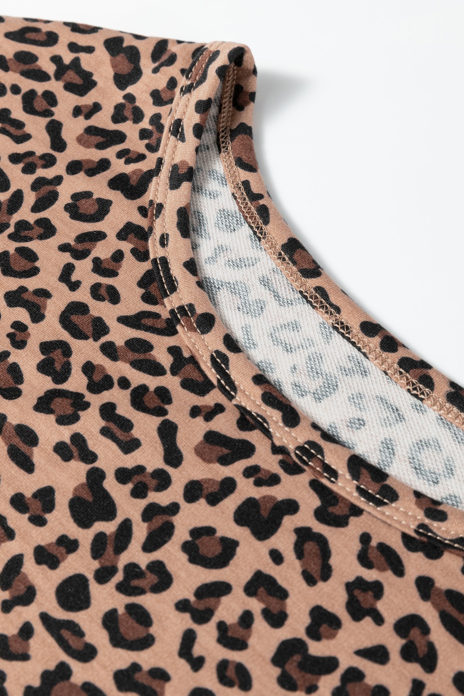 Leopard Loose Tee & Drawstring Waist Pants Set