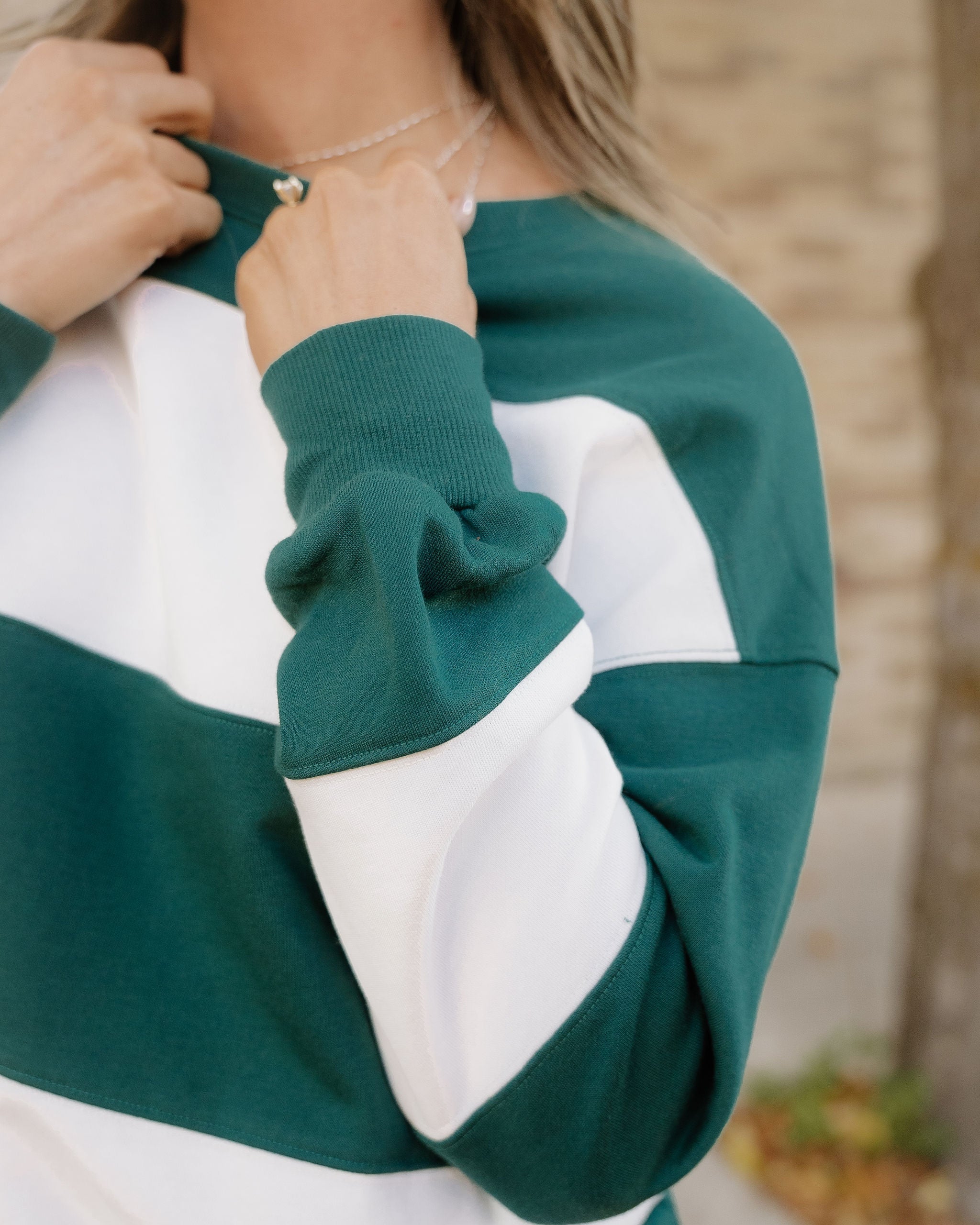 Mia Drop Shoulder Baggy Sweatshirt - Evergreen