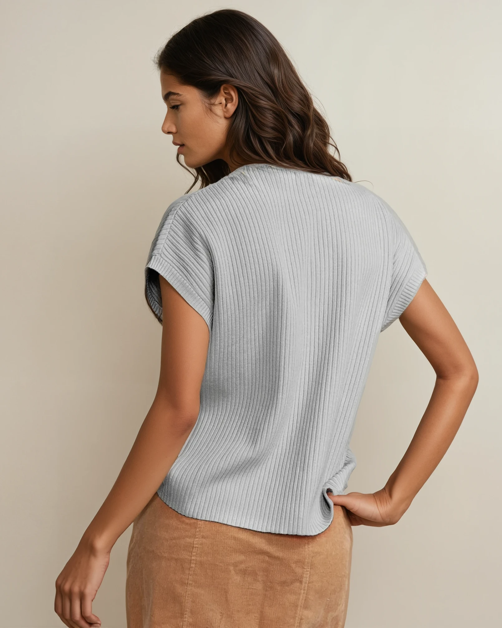 Ayla Short Sleeve Sweater - Gray
