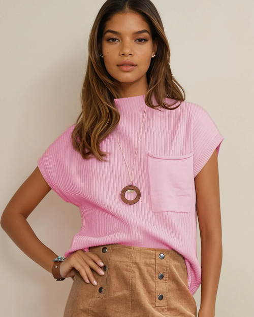 Ayla Short Sleeve Sweater - Pink