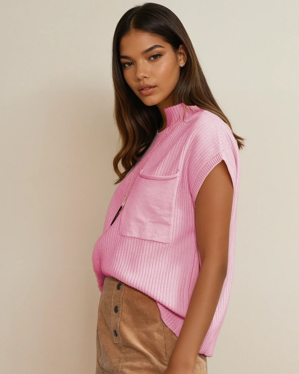 Ayla Short Sleeve Sweater - Pink