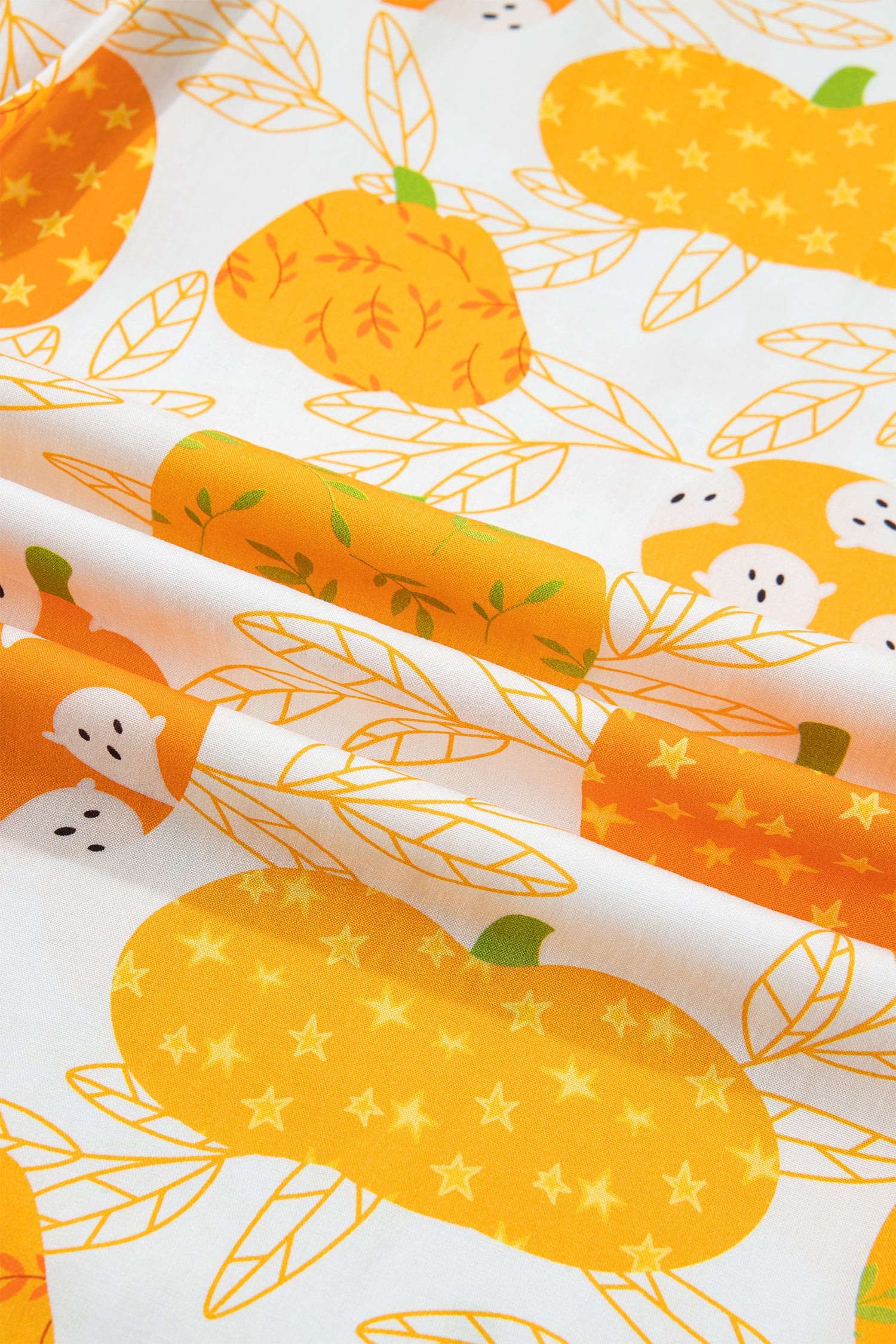 Pumpkin Polka Dot Trim Top & Pants Lounge Set