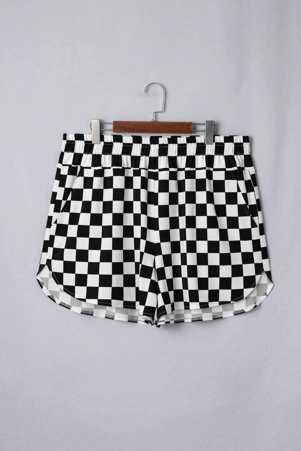 Plus Size Checker Athleisure Shorts