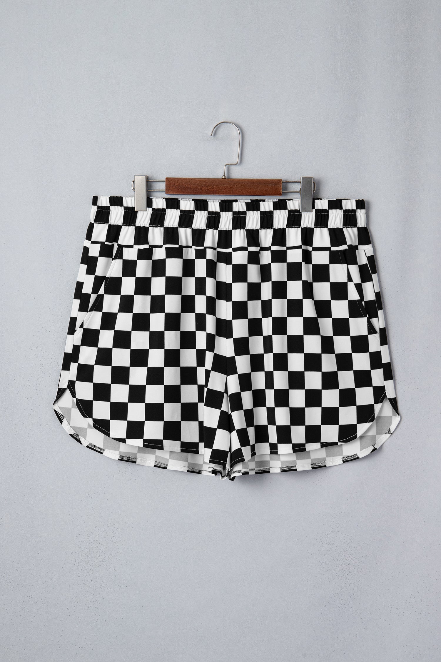 Plus Size Checker Athleisure Shorts