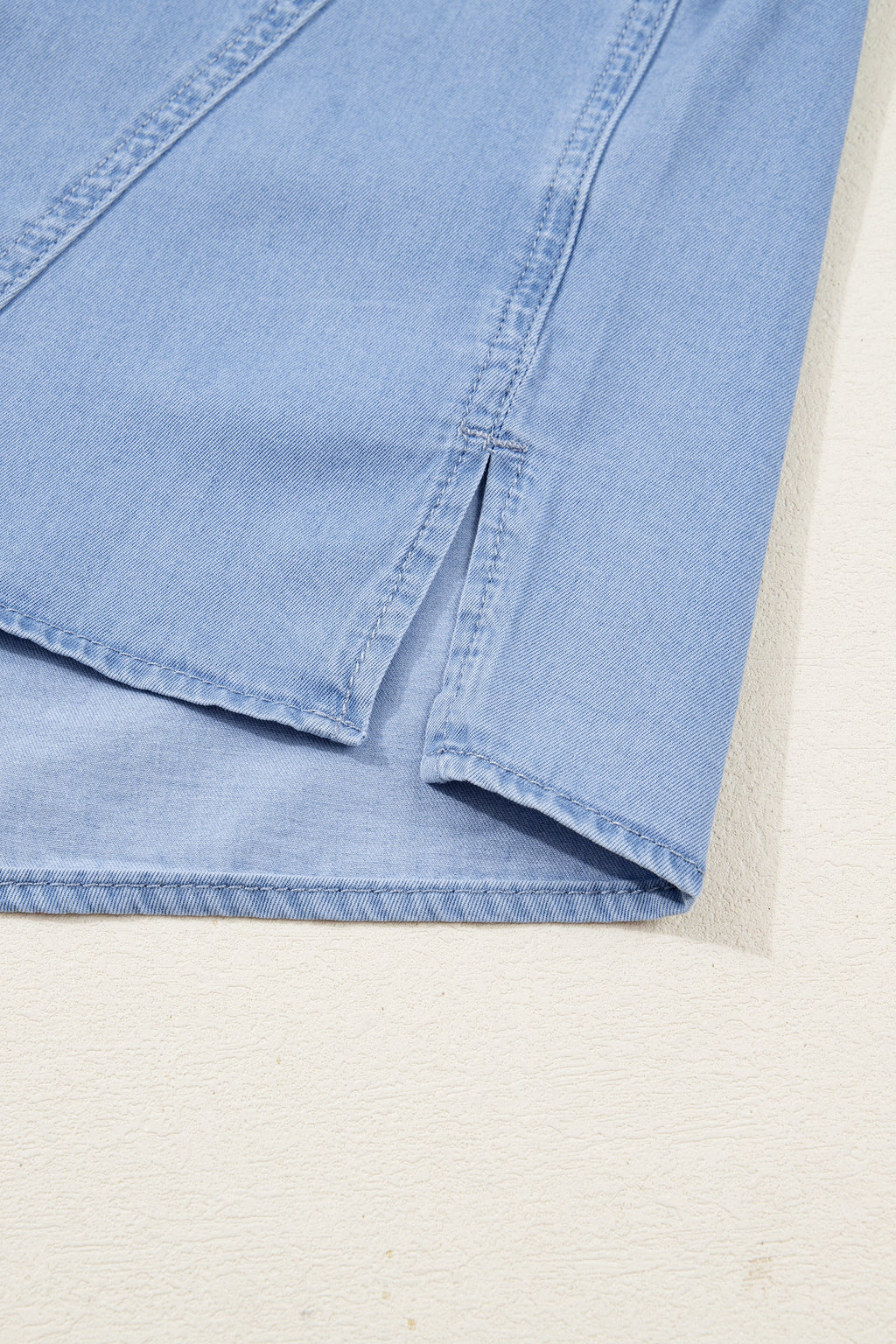 Blake Washed Drop Shoulder Bracelet Sleeve Chambray Shirt