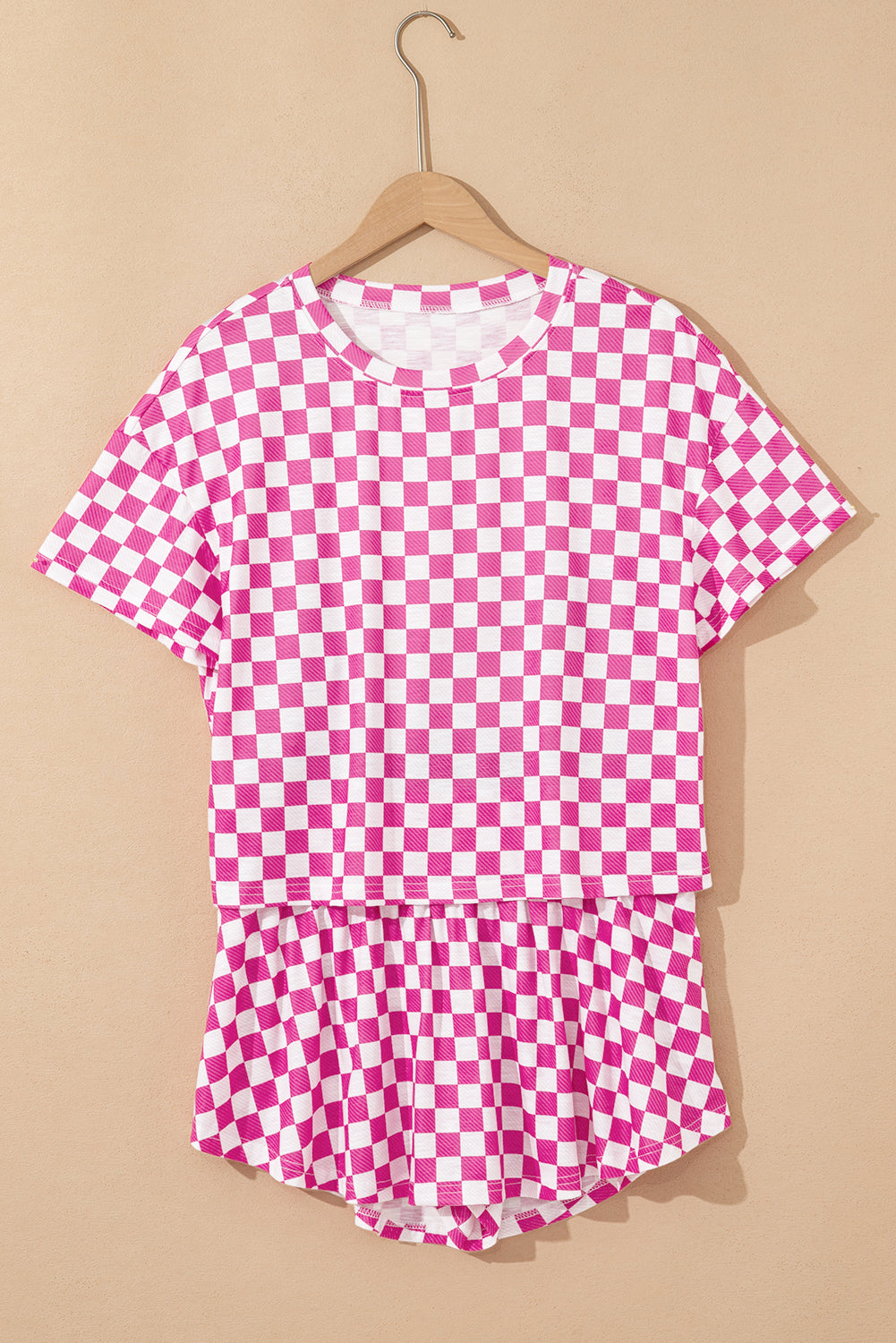 Checker T-Shirt & High Waist Skort Set