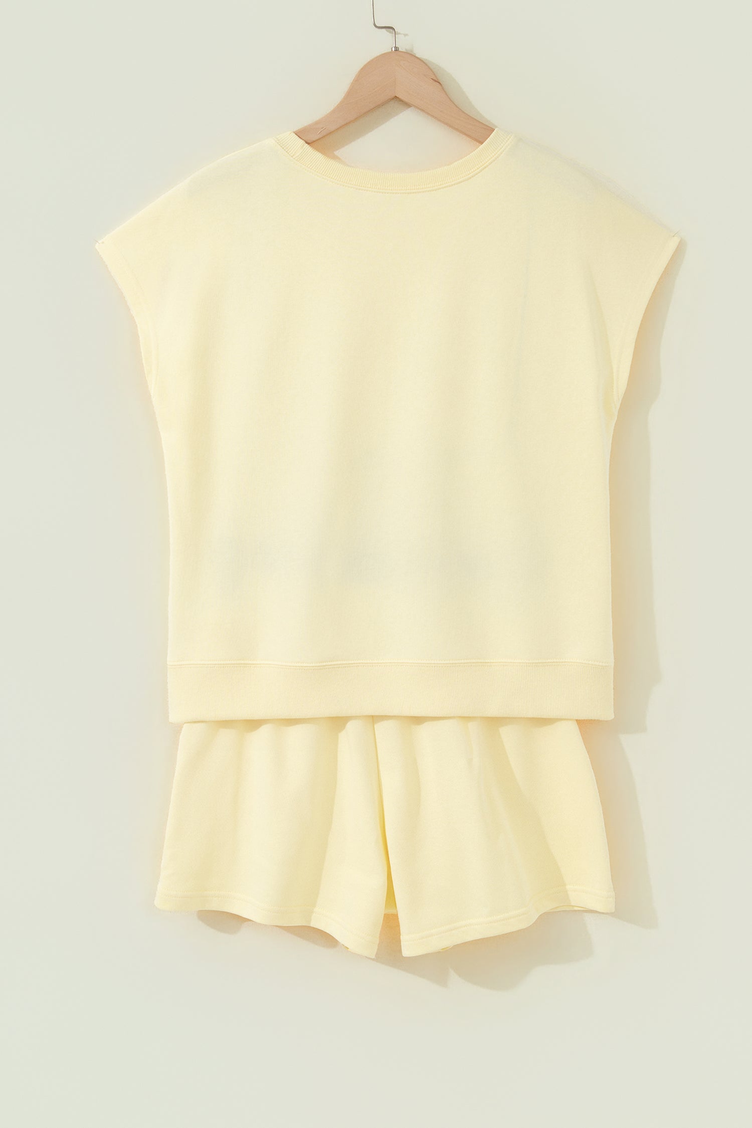 Solid Short Sleeve Tee & Drawstring Shorts Set
