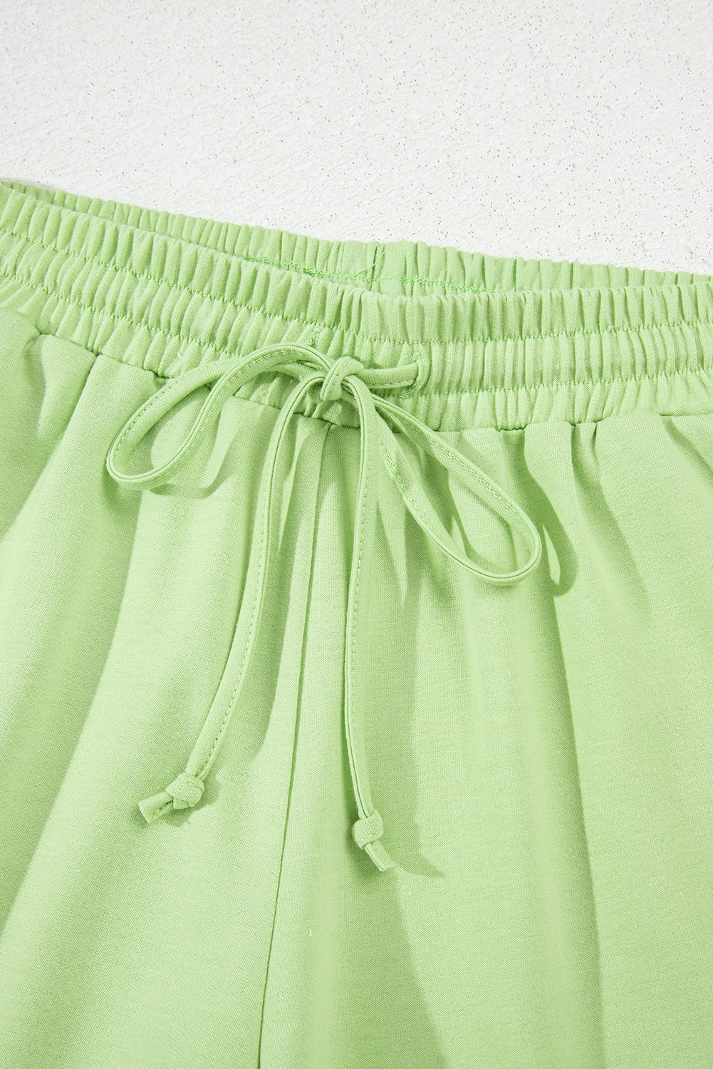 Solid Loose V-Neck Tee & Drawstring Shorts Set