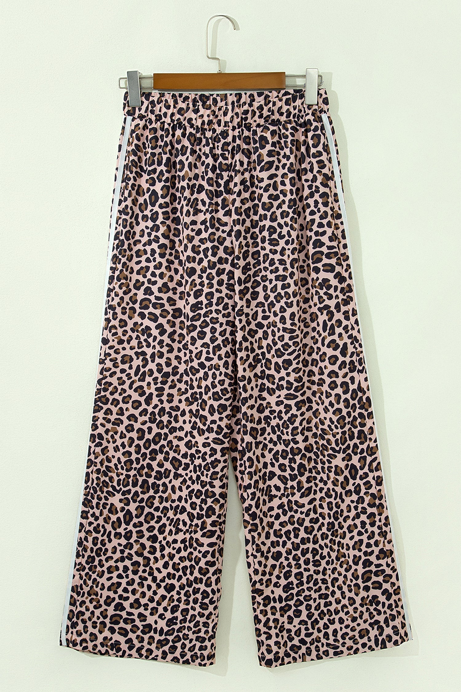 Leopard Side Stripe Wide Leg Pants