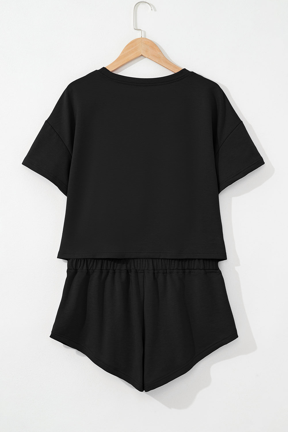 Solid Cropped Tee & Ruffle High Waist Skort Set