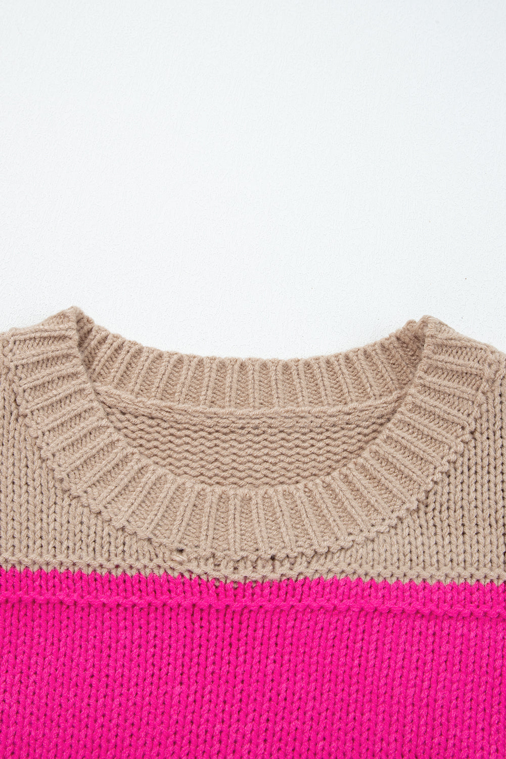 Plus Size Stripe Colorblock Drop Shoulder Sweater