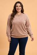 Plus Size Saved by Grace Embroidered Mineral Wash Sweatshirt