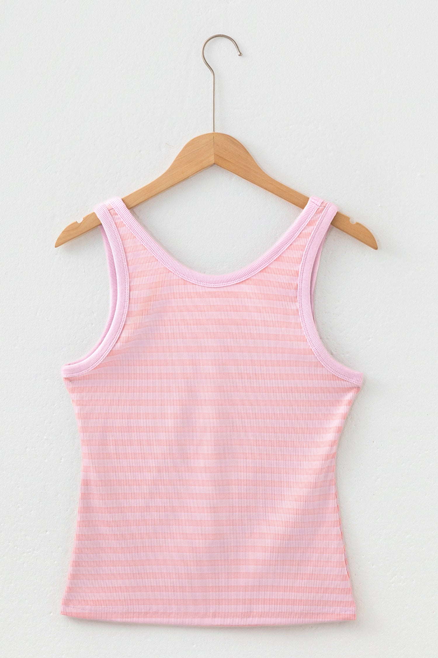 Stripe Ribbed Knit Sleeveless Tank Top