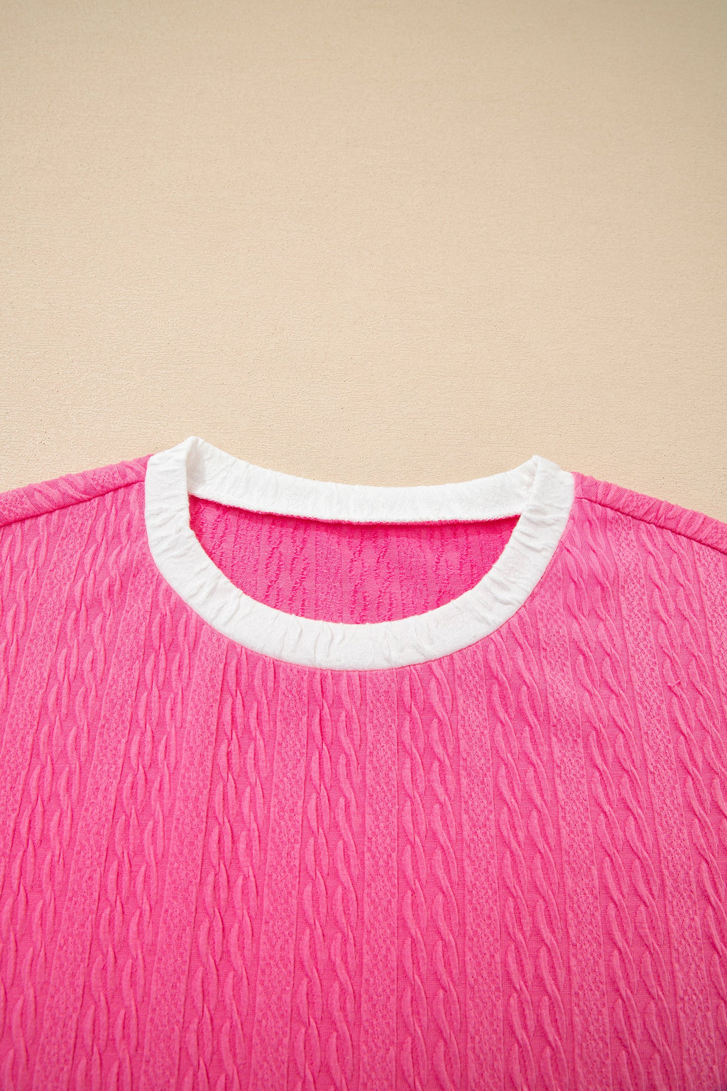 Colorblock Textured Tee & Drawstring Shorts Set