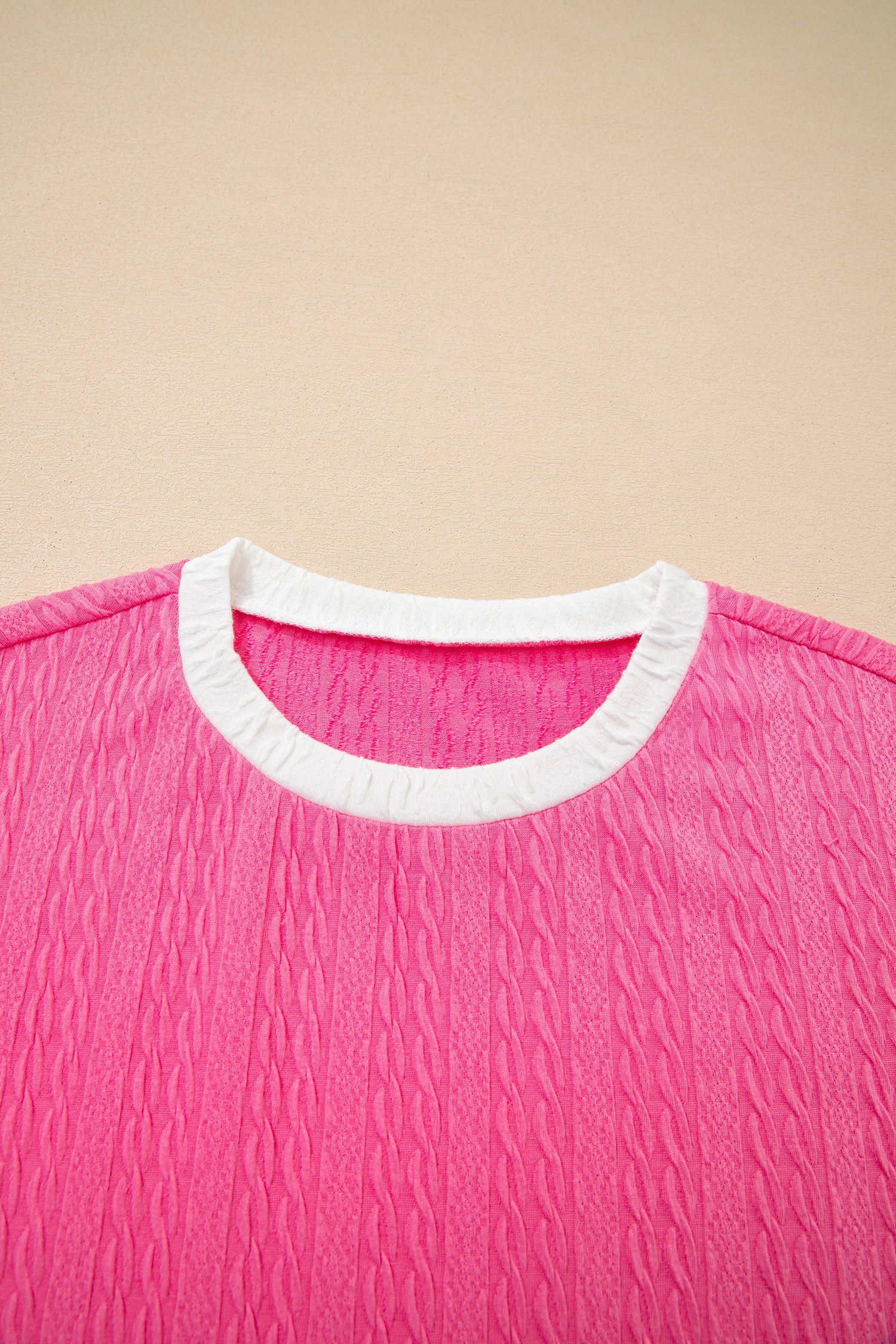 Colorblock Textured Tee & Drawstring Shorts Set