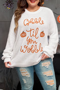 Plus Size Gobble Til You Wobble Crochet Sweater