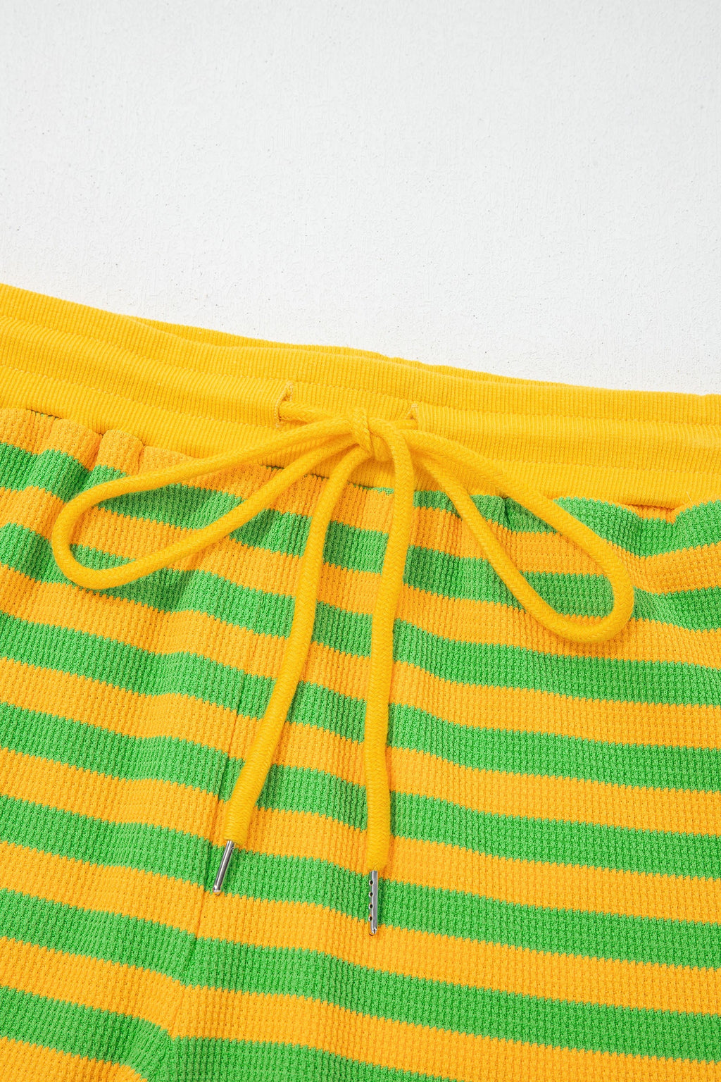 Stripe Puff Sleeve T-Shirt & Drawstring Shorts Set