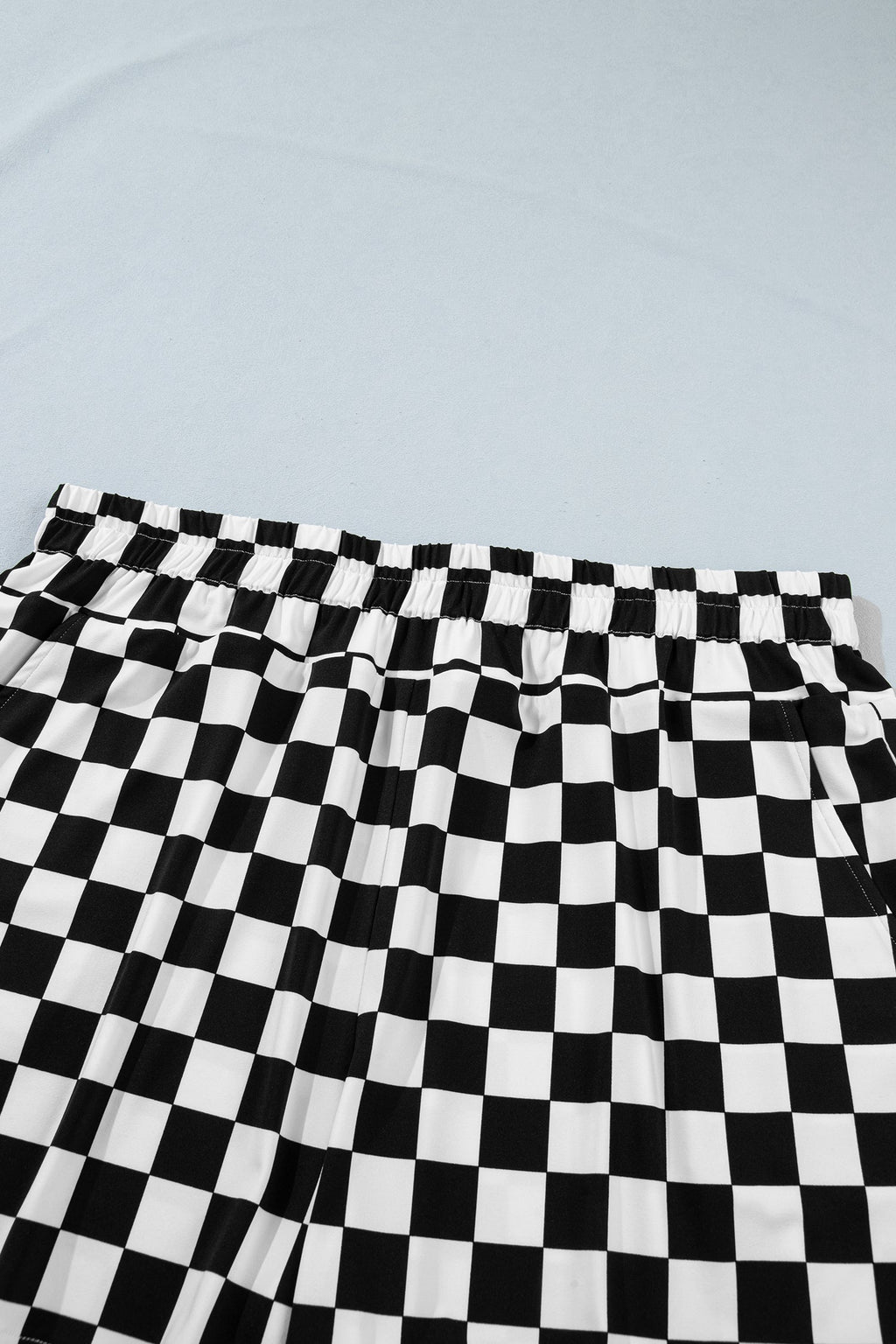 Plus Size Checker Athleisure Shorts