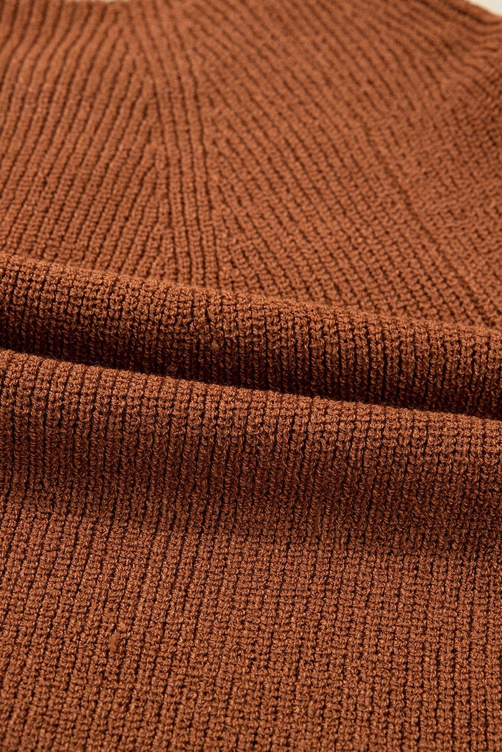 Ember Contrast Color V Neckline Knit Cardigan