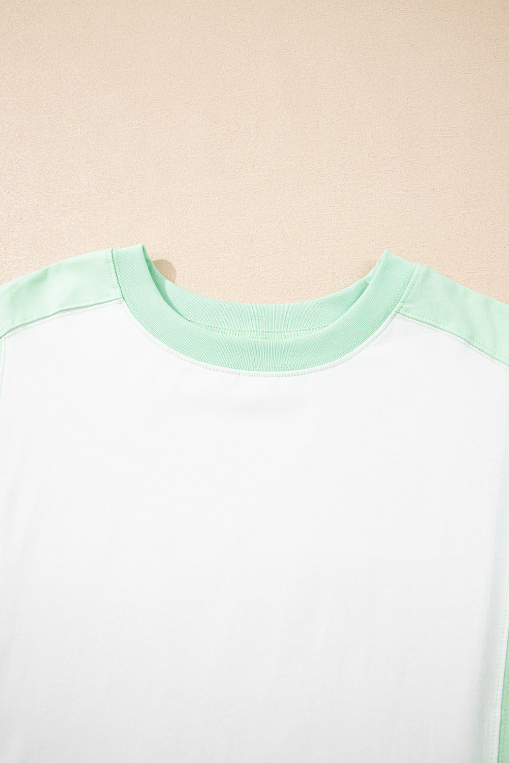 Colorblock Exposed Seam Crew Neck T-Shirt