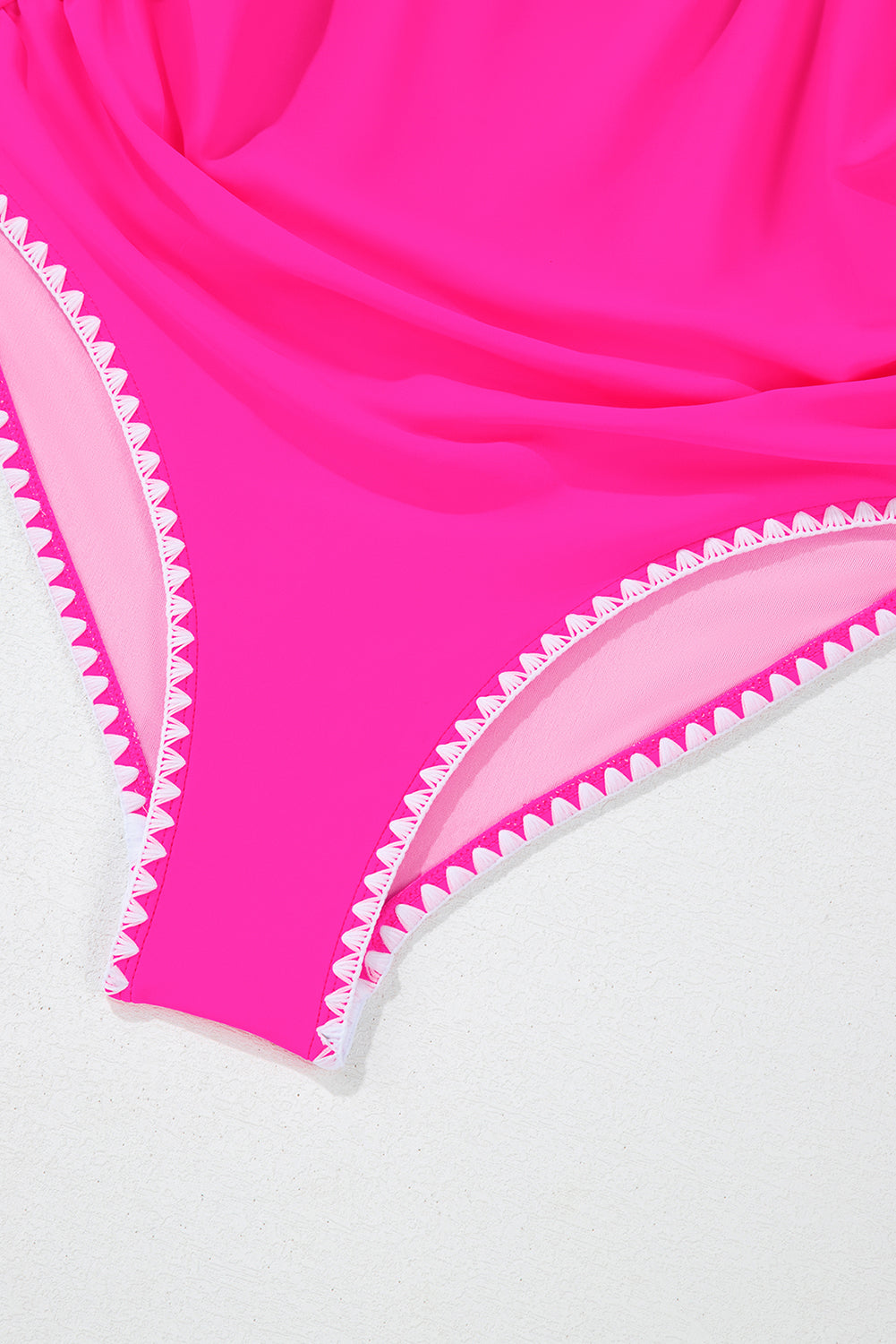 Colorblock Ric-Rac Trim Cutout Swimsuit