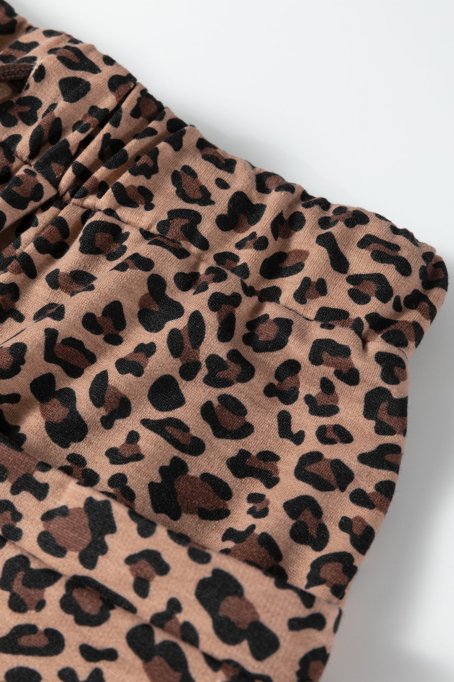 Leopard Loose Tee & Drawstring Waist Pants Set