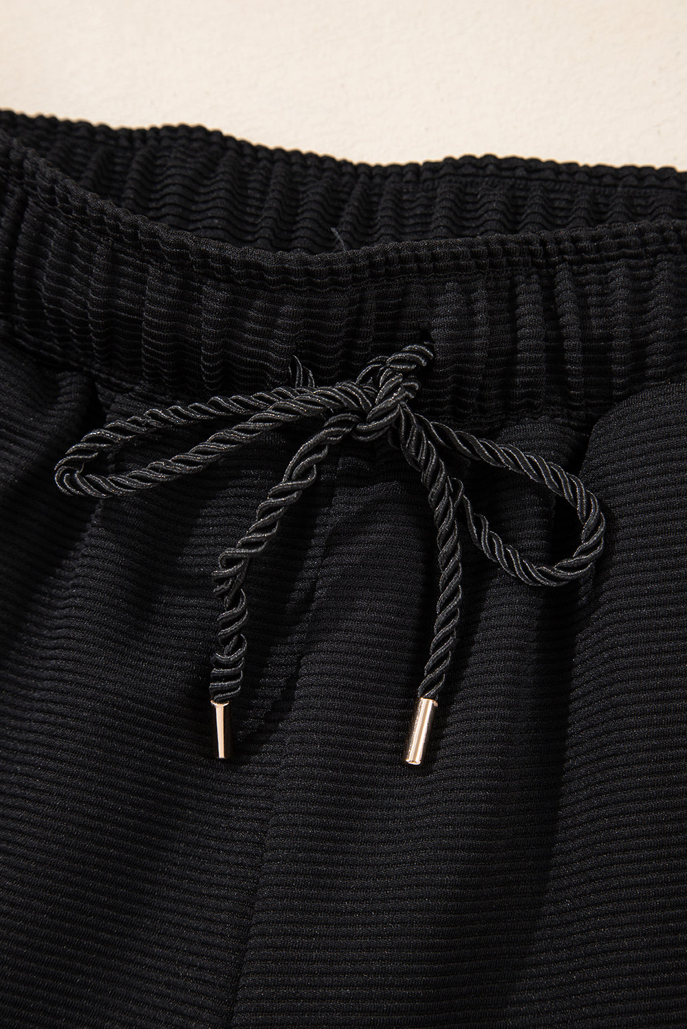 Textured Half-Zip Top & Drawstring Shorts Set