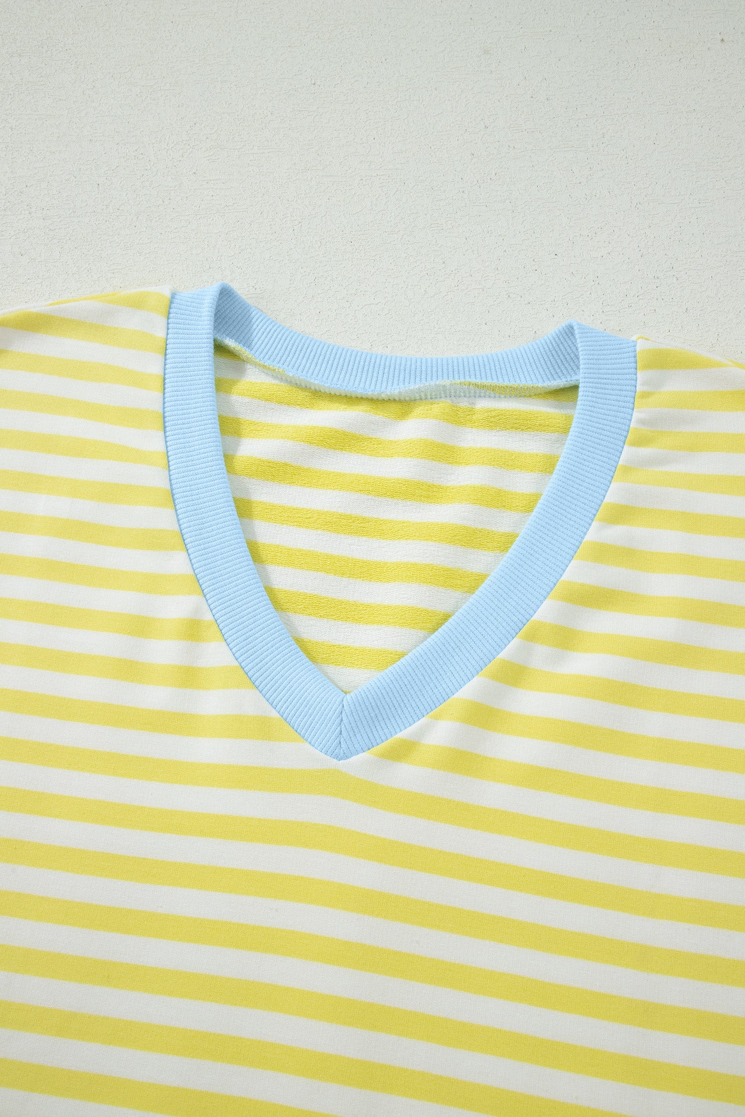 Stripe Colorblock V-Neck Tee & Drawstring Short Set