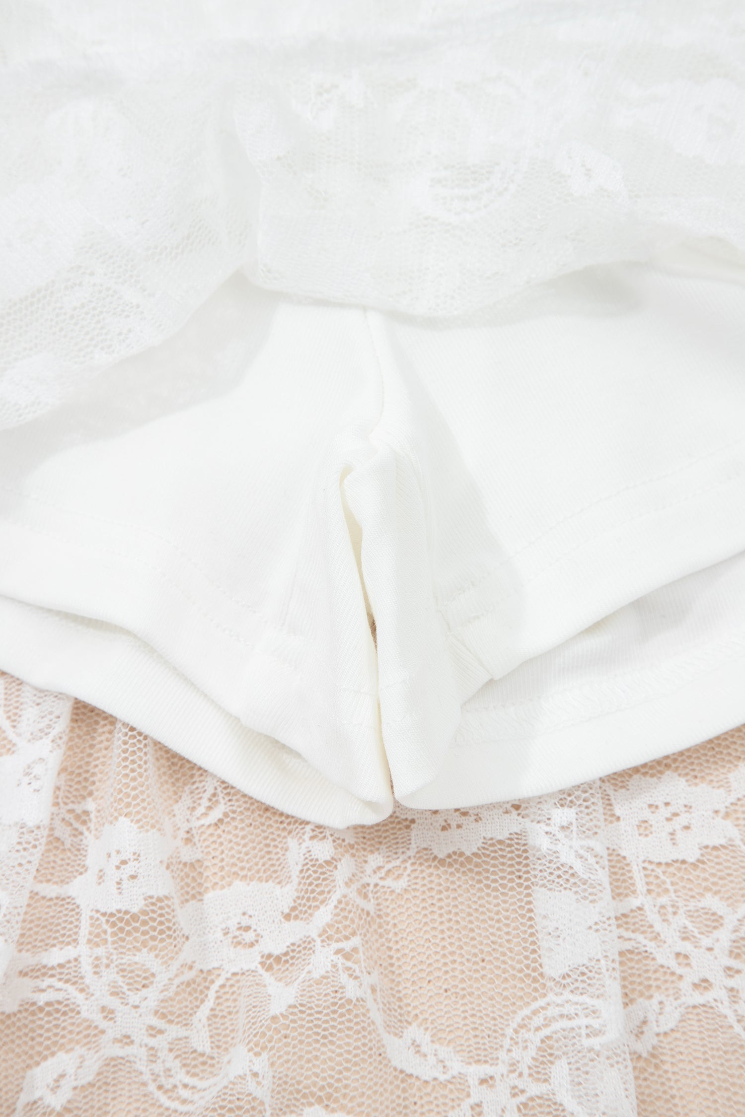 Sheer Lace Ruffle Tiered High-Low Skirt