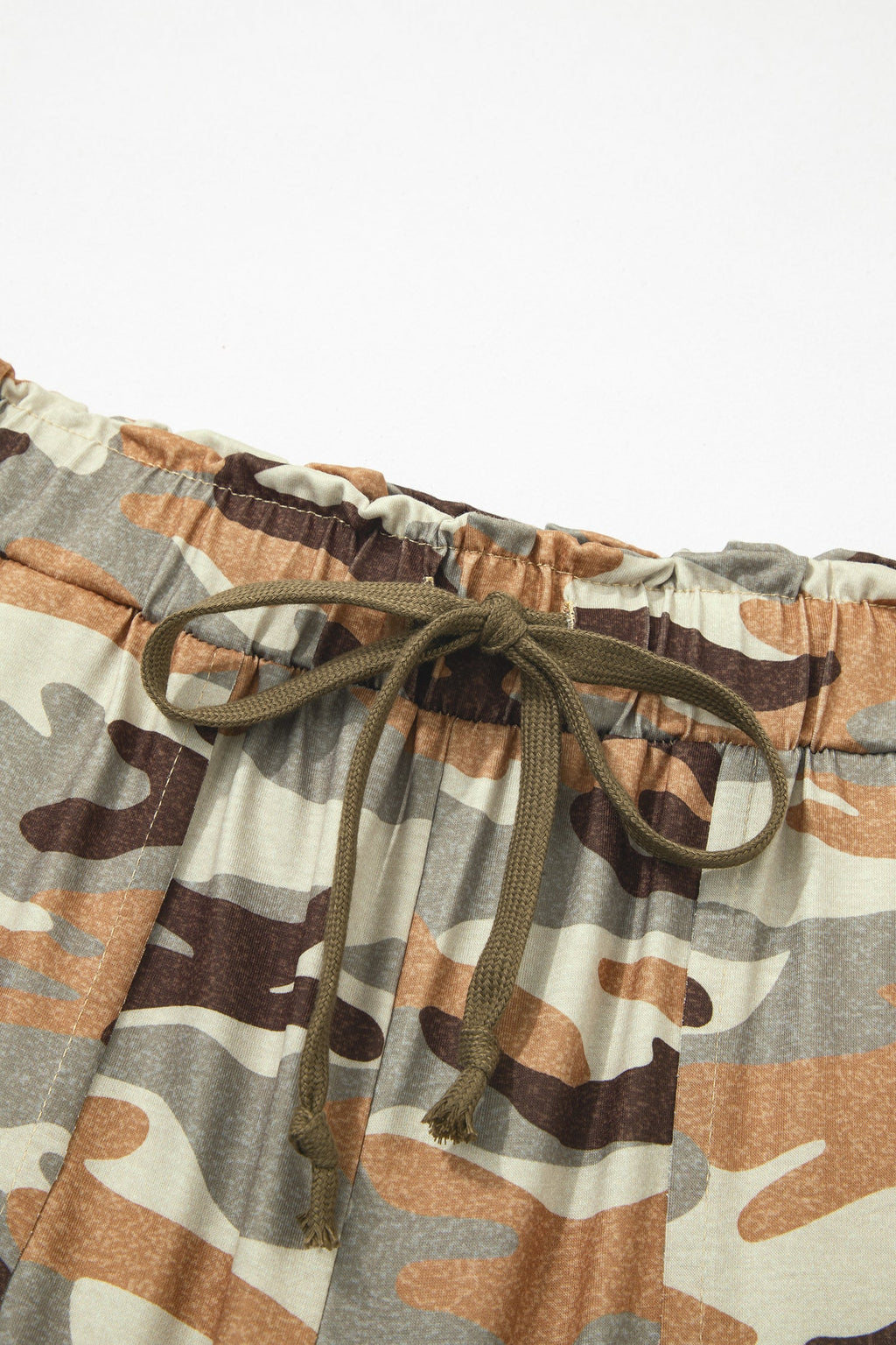 Camo Drawstring Elastic Waist Jogger Pants